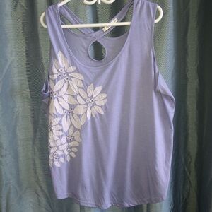 Ricki's xxl Purple Sleeveless Tank Top with Cut Out Designs and beads